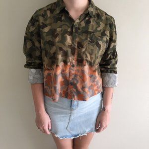 Valor Long Sleeve Camo Button Down Upcycle…